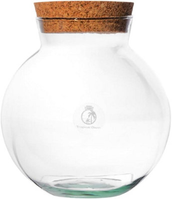 Tropical Glass Small Round Glass Terrarium Jar With Cork LidH: 18 Cm from B&Q