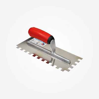 Tilers Tools Kaufmann Stainless Steel Smoothing Trowel 4mm Soft Grip1798004 from B&Q