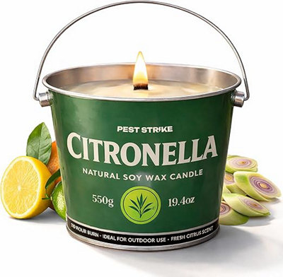 Citronella Candle 110Hr Soy Wax Bucket Candle With Natural Oils For Patio Garden Camping Decor Gift Use from B&Q