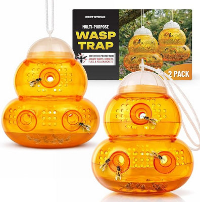 2-Pack Hanging Yellowjacket Wasp Trap For GardenPatioFarm & Campsite Reusable Outdoor Insect Catcher from B&Q