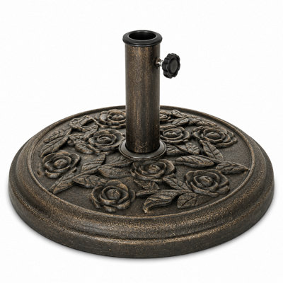 Billtix 9Kg Cast Iron Parasol Base Heavy Duty Garden Umbrella Stand For Patio Outdoor Parasol Bronze 50mm from B&Q