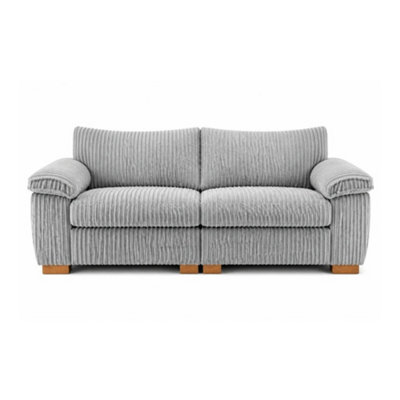 B&Q -  Amalfi 2 Seater Split Sofa Soft Fabric In Silver