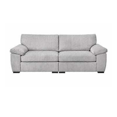 B&Q -  Amalfi 3 Seater Split Sofa Soft Fabric In Silver