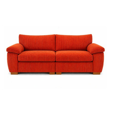 B&Q -  Amalfi 2 Seater Split Sofa Soft Fabric In Orange