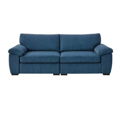 B&Q -  Amalfi 3 Seater Split Sofa Soft Fabric In Blue