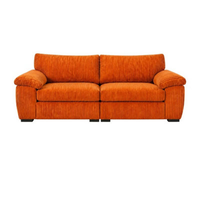 B&Q -  Amalfi 3 Seater Split Sofa Soft Fabric In Orange