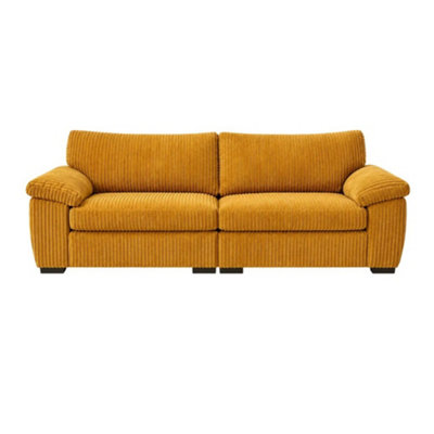 B&Q -  Amalfi 3 Seater Split Sofa Soft Fabric In Mustard