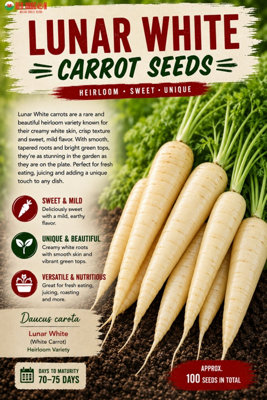B&Q -  Lunar White Carrot Seeds For Vegetable Garden Growing