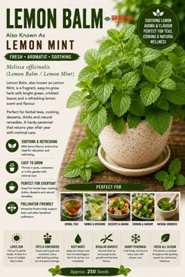 B&Q -  Lemon Balm Seeds For Home Garden Growing