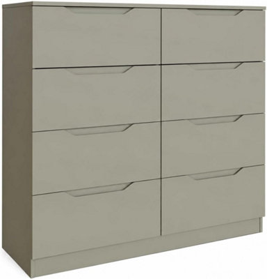 B&Q -  8 Drawer Chest Of Drawers Wide Bedroom Storage Unit Wooden Effect Cabinet