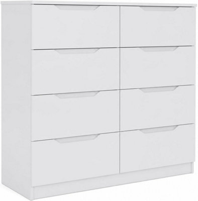B&Q -  8 Drawer Chest Of Drawers Wide Bedroom Storage Unit Wooden Effect Cabinet