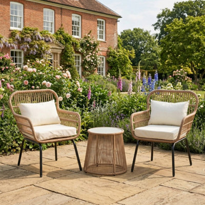 B&Q Stourhead - 3 Piece Patio Set In Cream On Natural