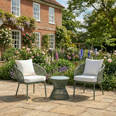 B&Q Sissinghurst - 3 Piece Patio Set In Cream On Green