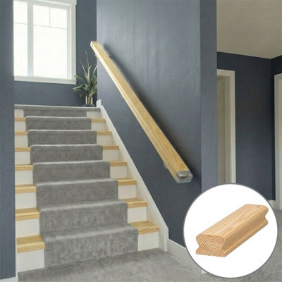 B&Q - Pine Handrail Lhr 4.2MNo Groove Uk Manufactured 