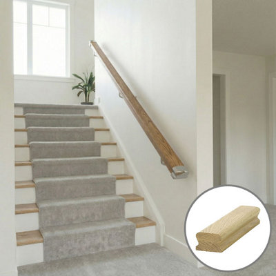 B&Q - Oak Handrail Lhr 3.0MNo Groove Uk Manufactured 