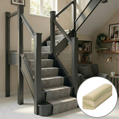 B&Q - Tulipwood Handrail Contemporary 3.0MNo Groove (Ideal For Painting) Uk Manufactured 