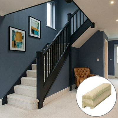 B&Q - Tulipwood Handrail Contemporary 3.6M35mm Groove For Stair Spindles (Ideal For Painting) 