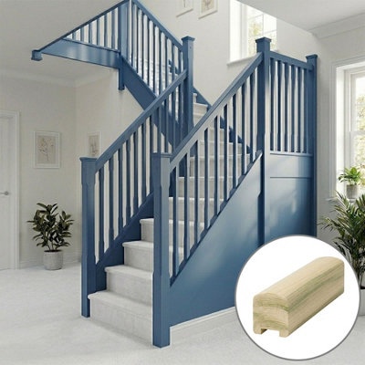 B&Q - Tulipwood Handrail Contemporary 2.4M32mm Groove For Stair Spindles (Ideal For Painting) 