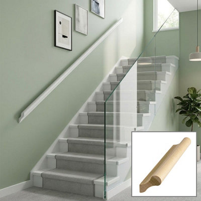 B&Q - Tulipwood Handrail Pigs Ear 3.0M Wall Mounted Handrail (Ideal For Painting) Uk Manufactured 