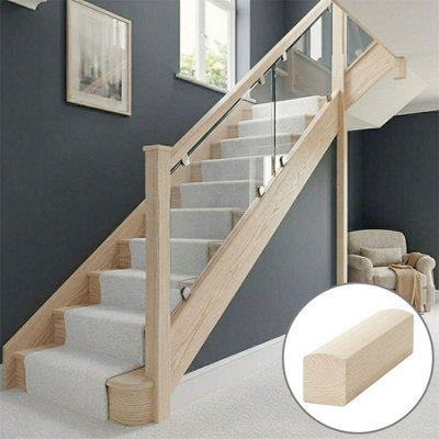 B&Q - Ash Handrail Contemporary 3.0MNo Groove Uk Manufactured 