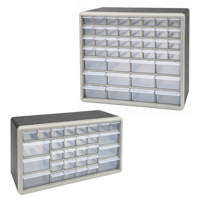 KCT 74 Multi Drawer Storage Organiser Cabinet Plastic Drawers Wall Unit | Wall Mountable Garage Workshop Shed Plastic Rack Store Boxes for Screws, Bolts, Tools, Crafts, Small Parts or Stationary - Image 4