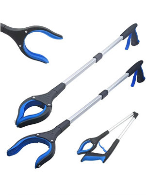 B&Q Foldable Reacher Grabber Tool With Long Handle For Easy Picking And Lifting