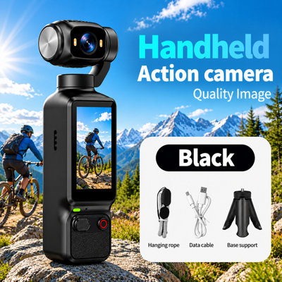 B&Q Pocket Gimbal Camera 1080P Hd Ultra Stable 180 Degree Multi Angle Shooting Camera For Vlogging And Action Recording