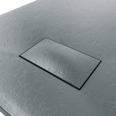 Rinse Bathrooms Anthracite Waste Drain Cover For Smc Slate Effect Shower Tray from B&Q