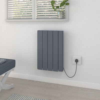 Rinse Bathrooms 1000W Electric Ceramic Radiator Smart Wifi Connection4 Fins Portable Electric Heater Daily & Weekly Timer Grey from B&Q
