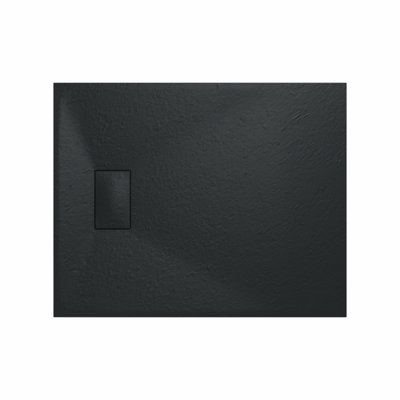 Rinse Bathrooms Smc Slate Effect Shower Enclosure Tray 1000X800mm Rectangular Wetroom Shower Base Black