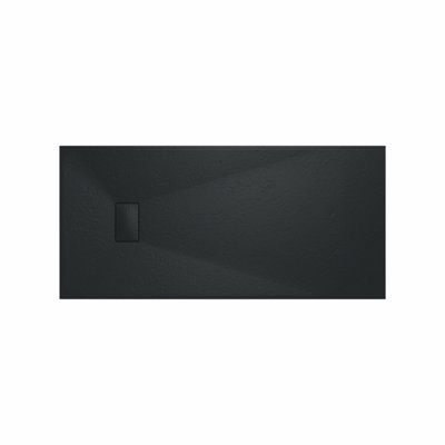 B&Q -  Smc Slate Effect Shower Enclosure Tray 1700X800mm Rectangular Wetroom Shower Base Black