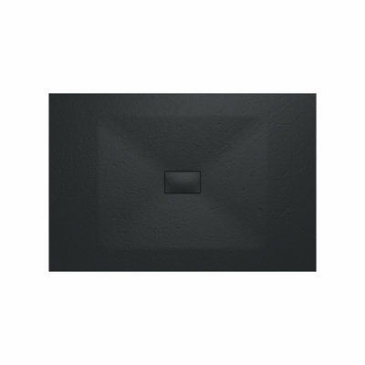 Rinse Bathrooms Smc Slate Effect Shower Enclosure Tray 1500X1000mm Rectangular Wetroom Shower Base Black from B&Q