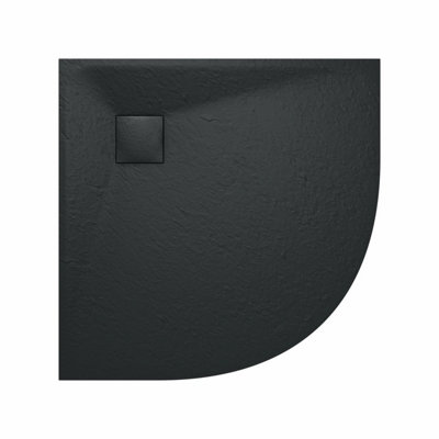 Rinse Bathrooms Smc Slate Effect Shower Enclosure Tray 800X800mm Quadrant Wetroom Shower Base Black from B&Q
