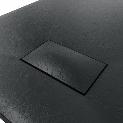 Rinse Bathrooms Black Waste Drain Cover For Smc Slate Effect Shower Tray from B&Q