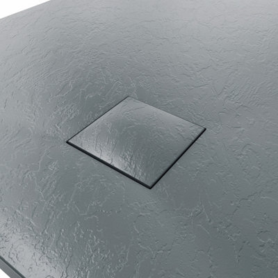 Rinse Bathrooms 120X120mm Anthracite Waste Drain Cover For Smc Slate Effect Shower Tray from B&Q