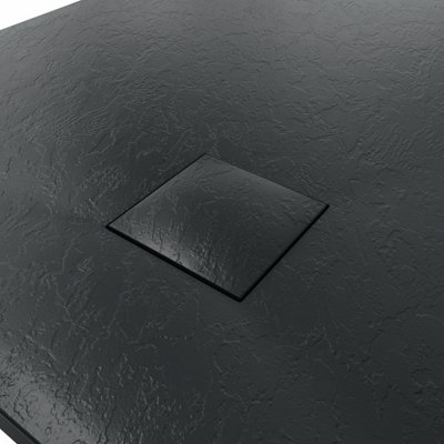 Rinse Bathrooms 120X120mm Black Waste Drain Cover For Smc Slate Effect Shower Tray from B&Q