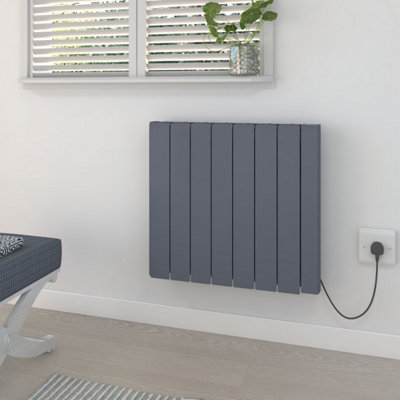 Rinse Bathrooms 2000W Electric Ceramic Radiator Smart Wifi Connection7 Fins Portable Electric Heater Daily & Weekly Timer Grey from B&Q