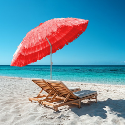 Rinse Bathrooms Hawaiian Parasol Red Beach Parasol Patio Garden Umbrella Sun Shade Tilting 160Cm from B&Q