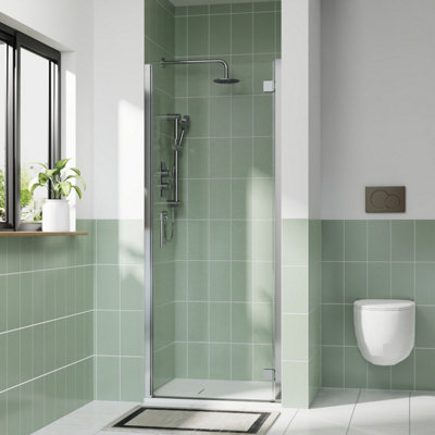 Rinse bathrooms Rinse 700mm Hinged Door Chrome Profile With 900X700mm White Shower Tray&waste from B&Q