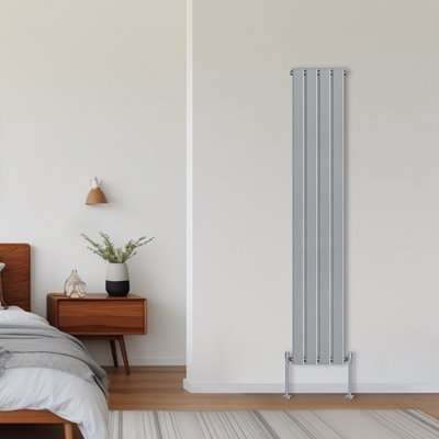 Rinse Bathrooms Vertical Radiators 1800X272mm Flat Panel Column Designer Radiator Chrome Single Radiators Central Heating