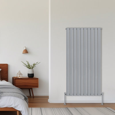 Rinse Bathrooms Vertical Radiators 1600X680mm Flat Panel Column Designer Radiator Chrome Single Radiators Central Heating