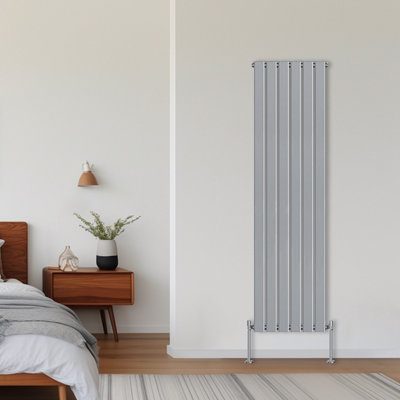 Rinse Bathrooms Vertical Radiators 1800X408mm Flat Panel Column Designer Radiator Chrome Single Radiators Central Heating