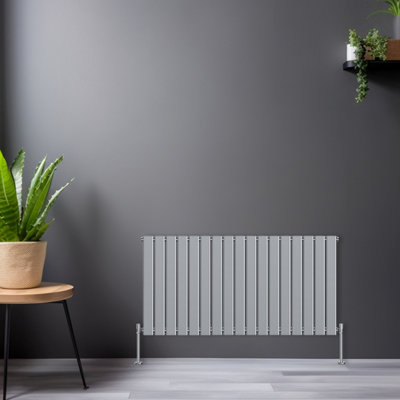 Rinse Bathrooms Horizontal 600X1156mm Flat Panel Column Designer Radiator Chrome Single Radiators Central Heating from B&Q