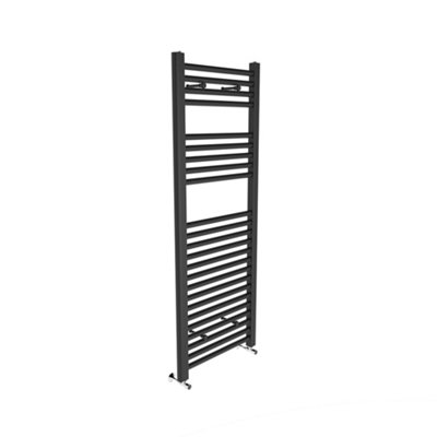 Rinse bathrooms Rinse Straight Heated Towel Rail Radiator Ladder For Bathroom Wall Mounted Anthracite 1200X450mm from B&Q