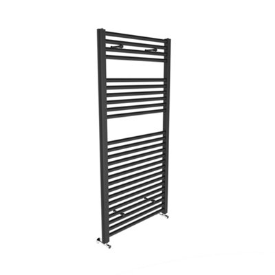 Rinse bathrooms Rinse Straight Heated Towel Rail Radiator Ladder For Bathroom Wall Mounted Anthracite 1200X600mm from B&Q
