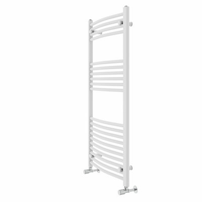 Rinse bathrooms Rinse Curved Bathroom Heated Towel Rail Ladder Radiator White 1200X600mm from B&Q