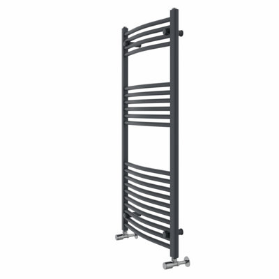 Rinse bathrooms Rinse Curved Bathroom Heated Towel Rail Ladder Radiator Anthracite 1200X600mm from B&Q
