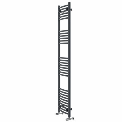 Rinse bathrooms Rinse Modern Bathroom Heated Towel Rail Ladder Radiator 1800X400mm Curved For Bathroom Kitchen Anthracite