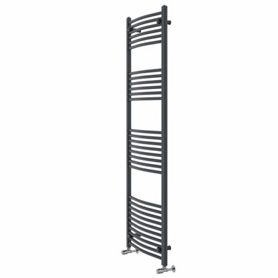 Rinse bathrooms Rinse Curved Bathroom Heated Towel Rail Ladder Radiator Anthracite 1800X600mm from B&Q