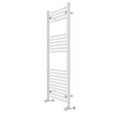 Rinse bathrooms Rinse Straight Bathroom Heated Towel Rail Ladder Radiator White 1200X600mm from B&Q